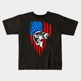 Bass American Flag Red/White/Blue Kids T-Shirt